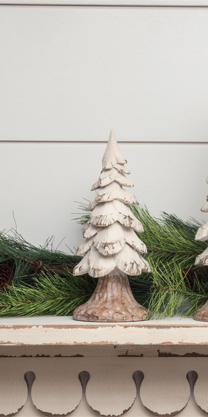 White Trees Carved Distressed Wood Look- Choose from 2 Sizes