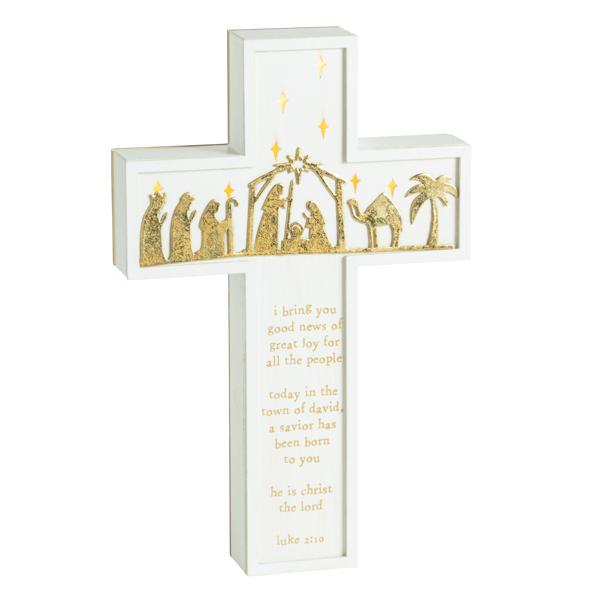 LED Nativity Cross