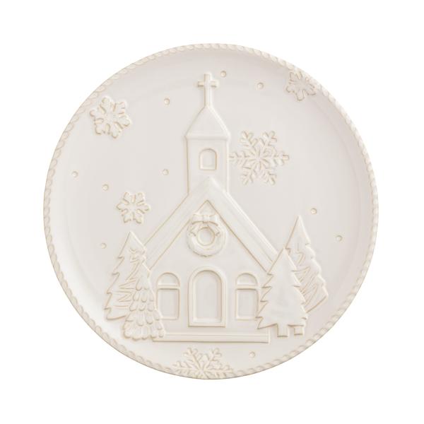 White Christmas Church Platter