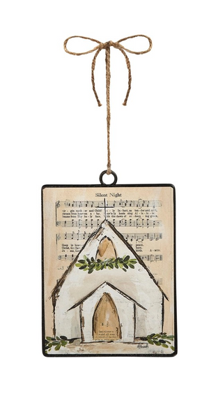 Music Sheet Church Rectangle Ornament- 2 Different Styles to Choose From