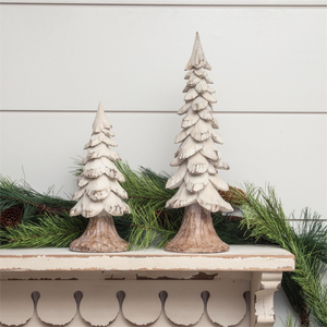 White Trees Carved Distressed Wood Look- Choose from 2 Sizes