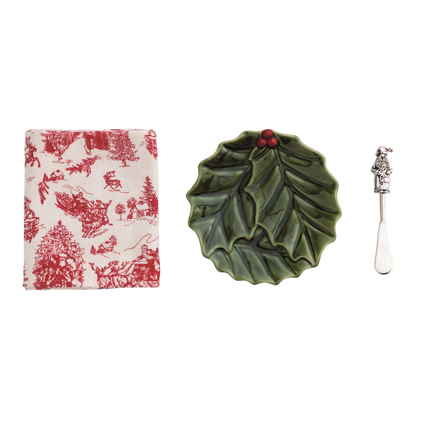 Holly & Toile Appetizer Set