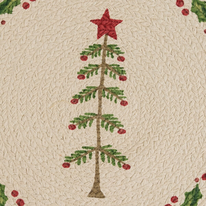 Feather Tree Printed Braided Placemat Round