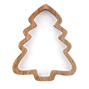 Wood + Enamel Tree Platter - 2 Sizes to Choose From