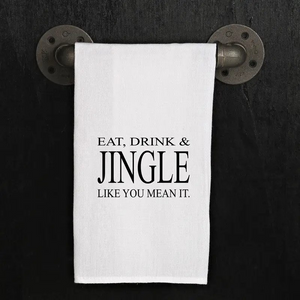 Eat, Drink & Mingle Tea Towel