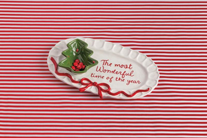 Christmas Bow Tidbit & Platter Set