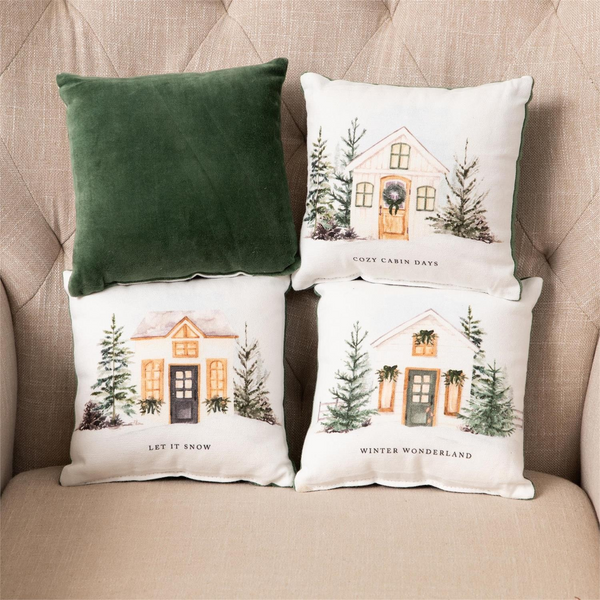 Mini Pillows - Cozy Winter Cottages Asst.