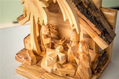 Nativity Grotto with Carved Figures 5x5