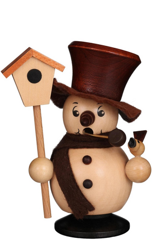 Christian Ulbricht Incense Burner/ Smoker - Snowman with Birdhouse