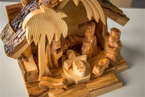 Nativity Grotto with Carved Figures 5x5