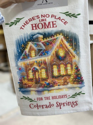 Christmas No Place Like Home Gingerbread Tea Towel - Colorado Springs