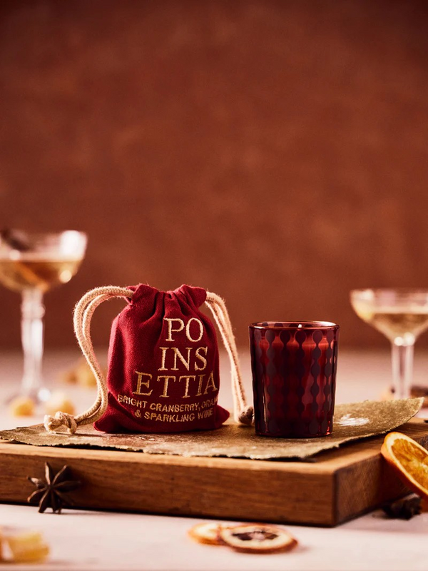 Holiday Bagged Candle Poinsettia