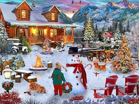 Christmas Cabin Jigsaw Puzzle 550 Piece
