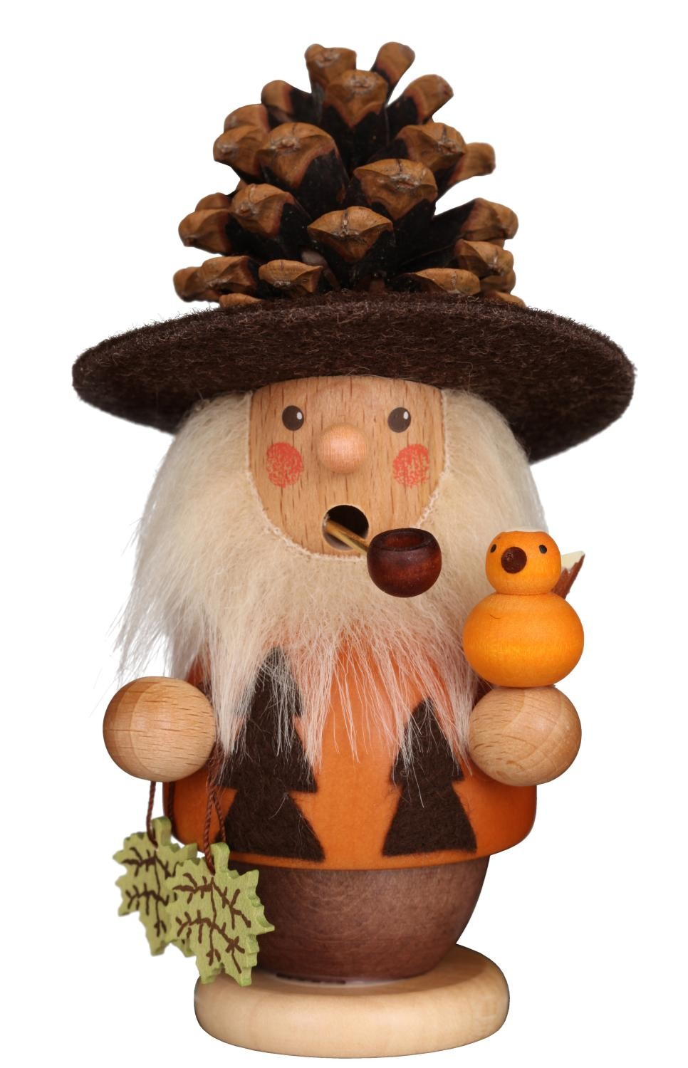 Christian Ulbricht Incense Burner/Smoker - Natural Pinecone Man with Bird