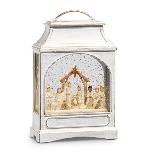 11" Nativity Lighted Musical Water Lantern