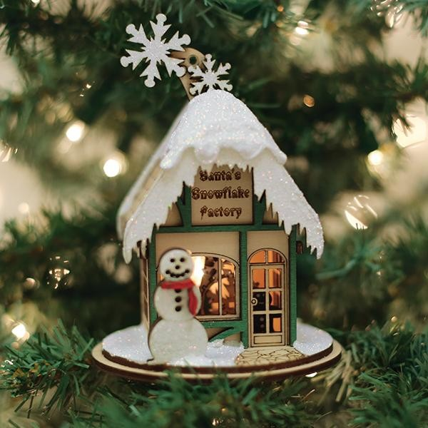 Santa's Snowflake Factory Ornament