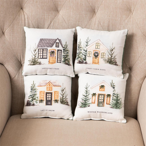 Mini Pillows - Cozy Winter Cottages Asst.