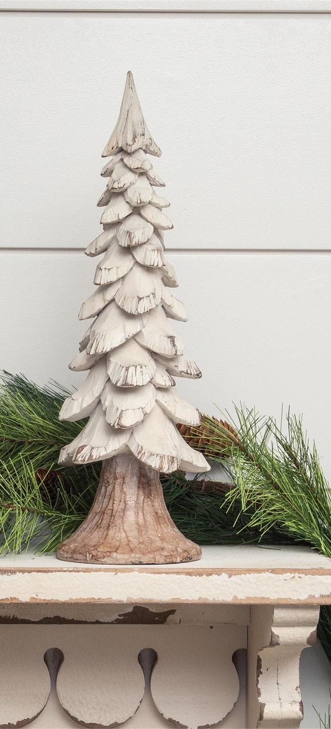 White Trees Carved Distressed Wood Look- Choose from 2 Sizes