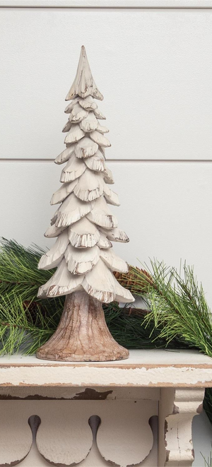 White Trees Carved Distressed Wood Look- Choose from 2 Sizes