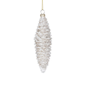Frosted Pinnacle Pine Cone Glass Ornament