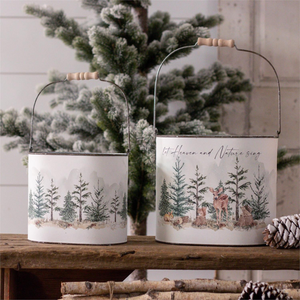 Winter Scene on Forest Tins - Choose From 2 Sizes & Styles