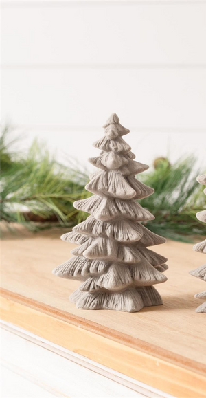 Gray Flocked Christmas Trees- Choose from 2 Sizes