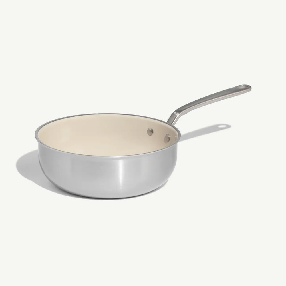 CeramiClad Saucier W/ Lid 3qt. with silver handle