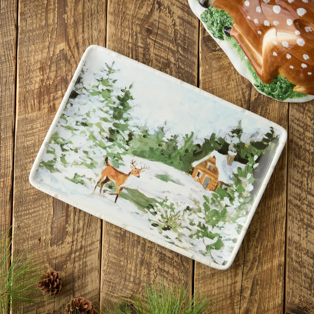 Winter Cabin Dinnerware Collection - Dinner Plates & Serving Pieces