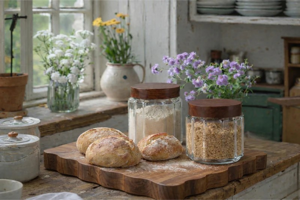 Elegant Fluted Glass Pantry Canister - Comes in Small & Large