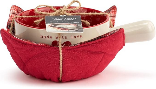 Winter Warm Heart Soup Crock Set - 3 Styles to Choose From