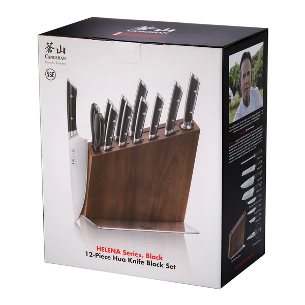 Helena (Blk) 12pc HUA Knife Block Set