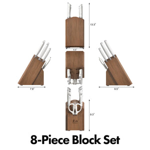 Helena (Wht) 8pc Knife Block Set