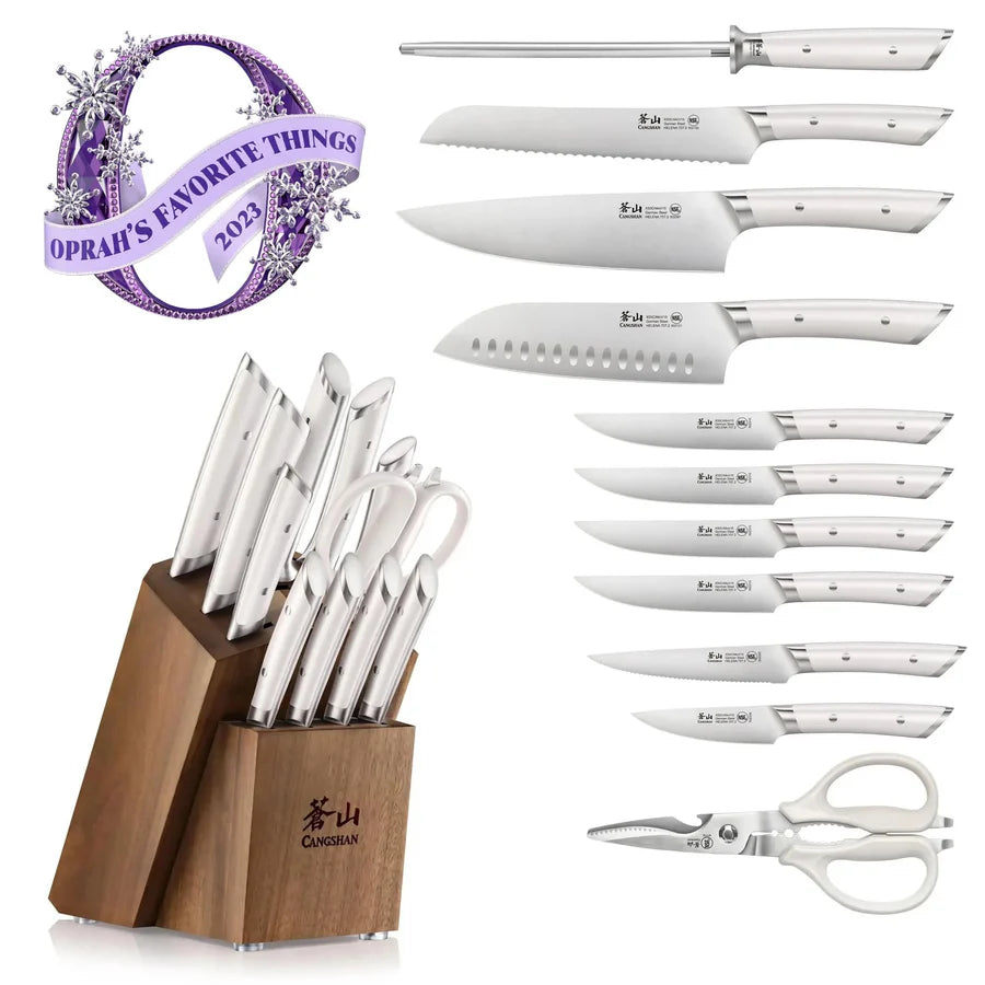 Helena (white) 12pc Knife Block Set