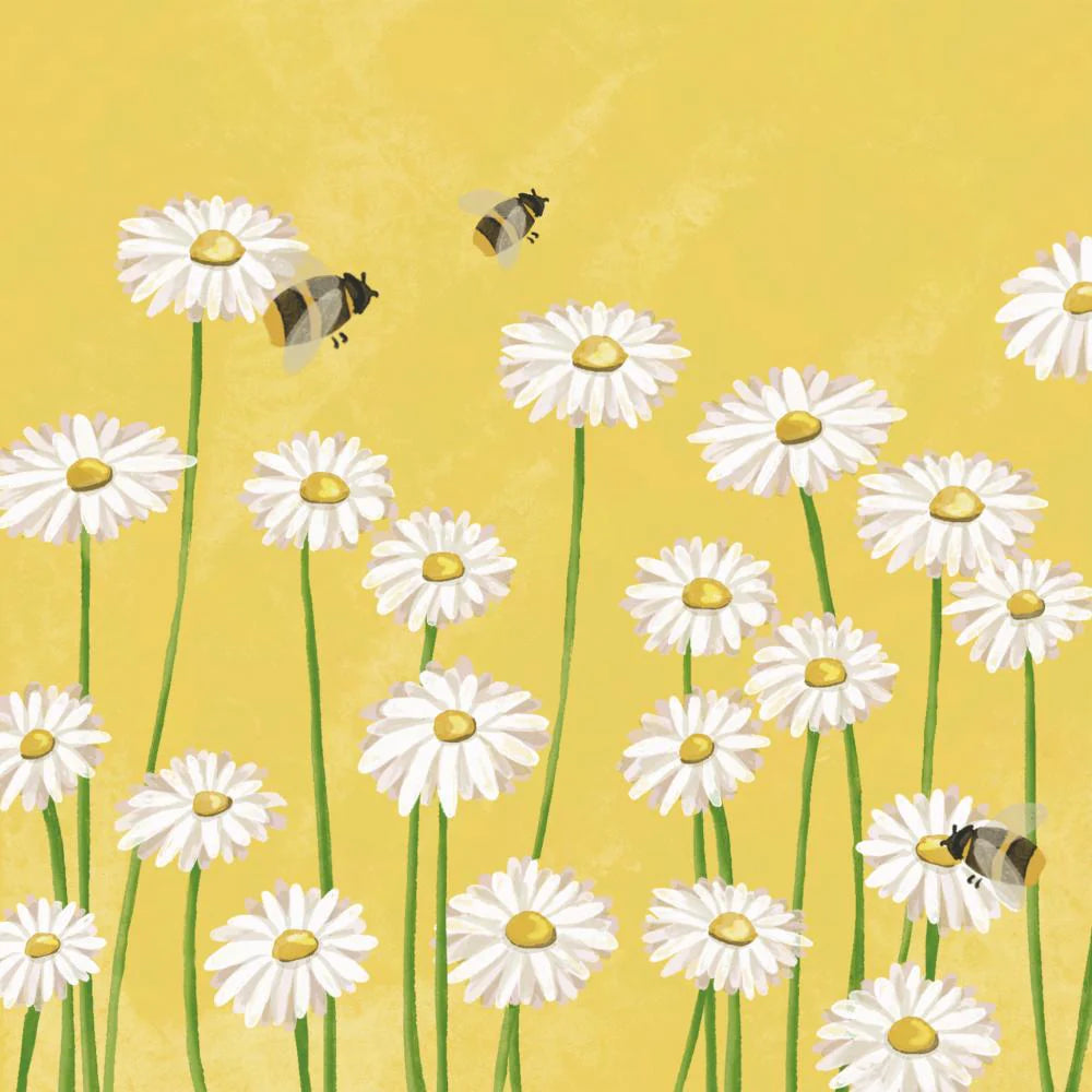 Bees and Flowers Beverage Napkins (20 Count)