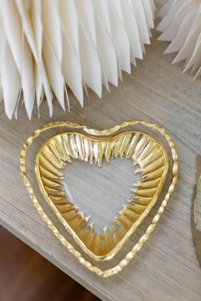 Gold Edge Heart Tidbit Tray Set