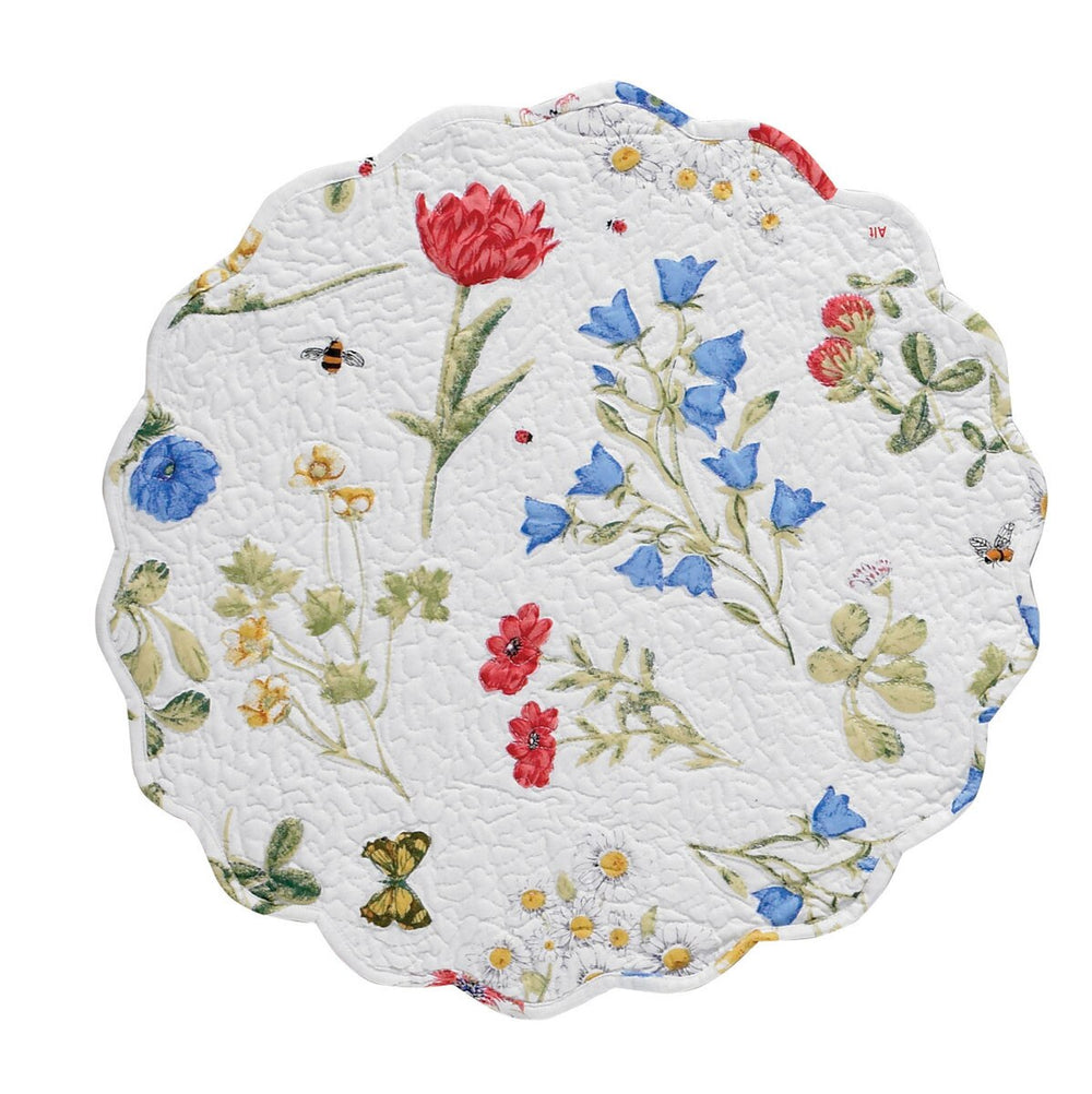 Wildflower Scalloped Round Placemat