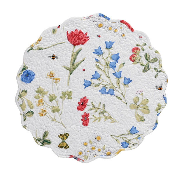 Wildflower Scalloped Round Placemat