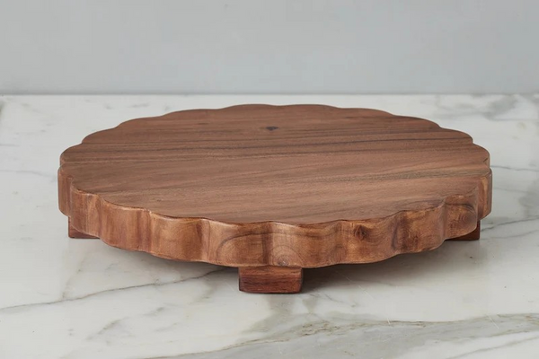 Elegant Scallop Footed Trivet Riser - Choose Small or Large