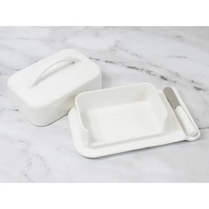 Porcelain Mess-Free Butter Dish w/ Matching Spreader-3 Color Choices