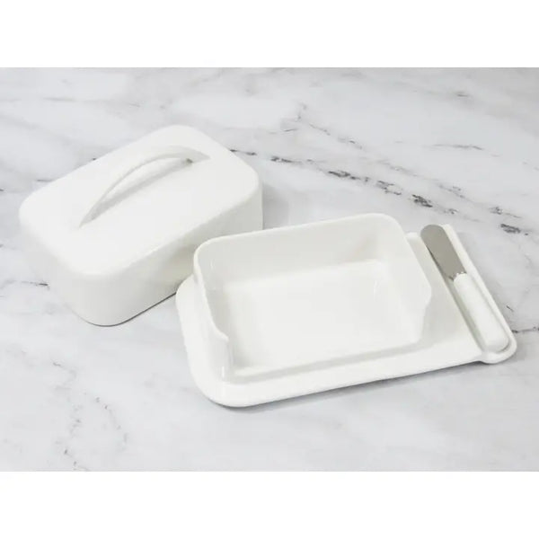 Porcelain Mess-Free Butter Dish w/ Matching Spreader-3 Color Choices
