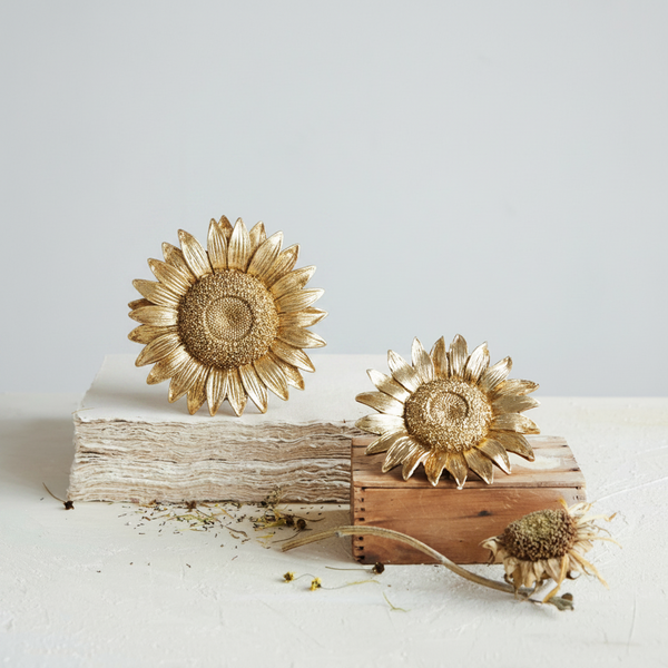 Golden Sunflower Resin Accent