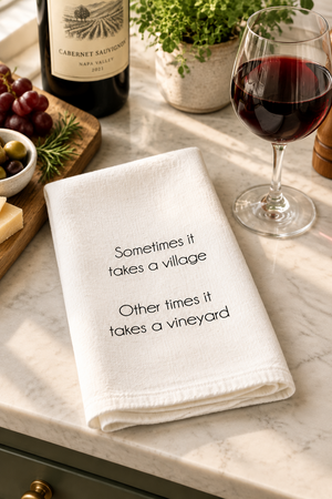 Village and Vineyard Tea Towel
