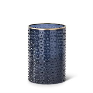 Blue Dot Embossed Containers w/Gold Painted Rim - 3 Different Sizes to Choose from
