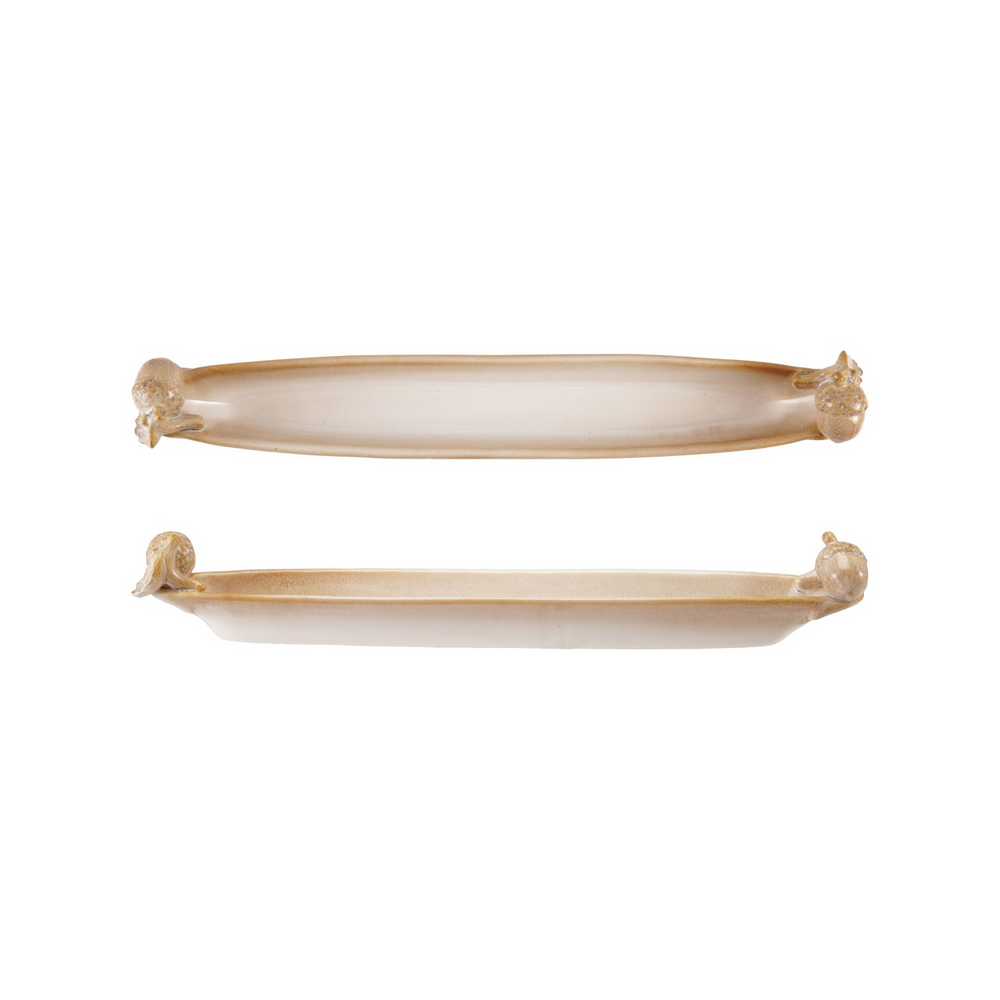 Cream Olive boat, with 3D Acorns on each side