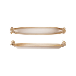Cream Olive boat, with 3D Acorns on each side