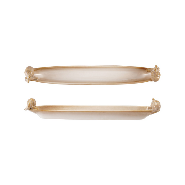 Cream Olive boat, with 3D Acorns on each side