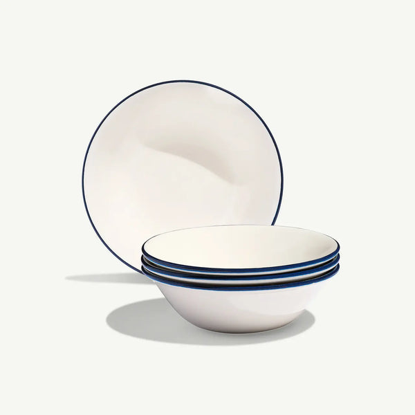 Side Bowls 6" - Blue Rim (Set of 4)