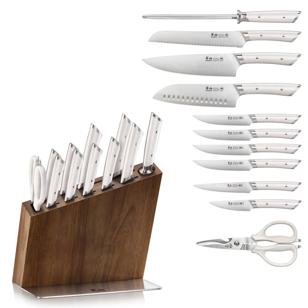 Helena (Wht) 12pc HUA Knife Block Set