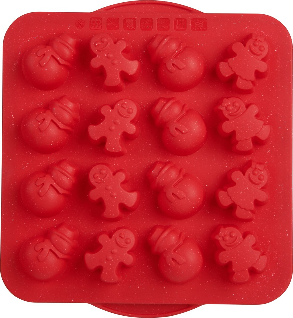 Silicone Cupcake Pan-Gingerbread & Snowman 16 Ct.