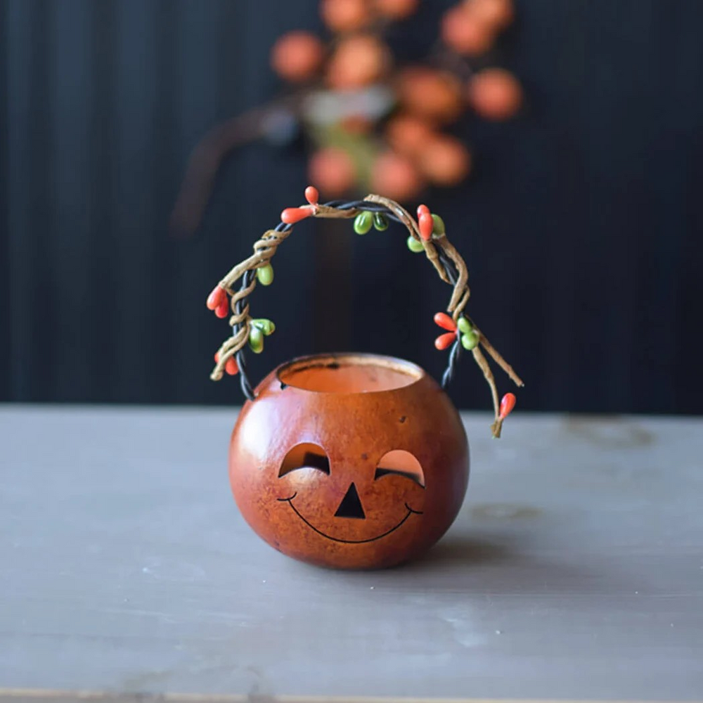 Meadowbrook Gourds Party Treat Basket - Choose either Jace Jack-O-Lantern or Skully